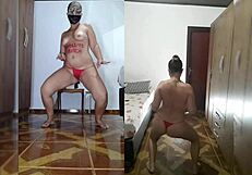 The functional and self-centered spoiled girl turns on the lights, puts on some sexy lingerie and stockings