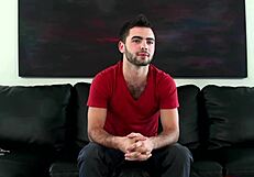 Gay teen receives anal sex and blatant cum on his face during casting