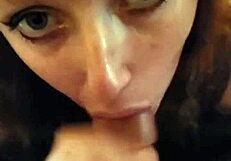 First, handjob and second, blowjob from beautiful and hot asexual redhead woman