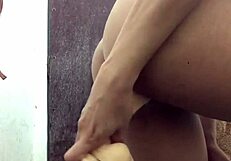 Gaping for more: Anal play with a big dildo