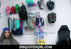 18 year old Latin big tit bitch caught shoplifting