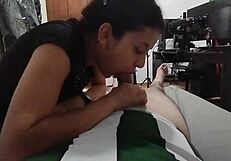 Spent his big black cock in a beautiful fat pussy