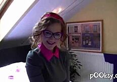 Huge vagina American girl dancing in red panties
