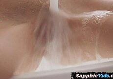 Black lesbians in bathtub, muff diving, oral pleasure
