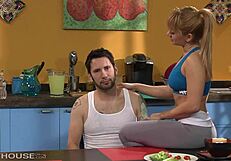 Using a nutrionist, Lya Lexis gives hardcore pussy fuck