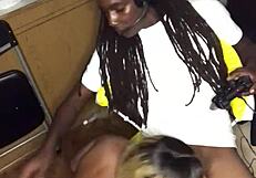 Watch this black girl perform blowjob while gaming