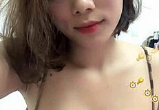 Busty lady decided to show off the assets on the Bigo Live