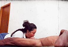 Popular Colombian porn stars fuck with a large black dick