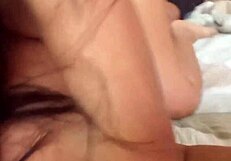 23 year old amateur’s phone sex with her boyfriend cut short when she gets a call from her jealous husband