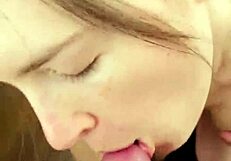 Elegant, slightly curvaceous, yet yummy-faced mature lady with unbelievable boobies gives ASIANK AsianDick a blowjob in close-up