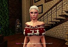 Blowjob plus big tits in 3dxchat gameplay parody