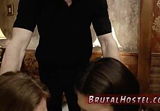 Big tits MILF throat fucks young teen without a condom