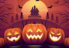 Deepthroating and swallowing couple of spews during a hardcore Halloween themed orgy