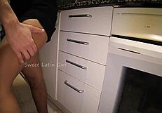 Passionate sex, in the kitchen, after an evening out for an amateur couple