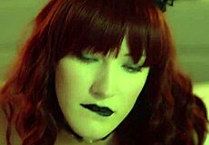 A Latina goth chick like a big dick and cock on her body; breast…covered in cum