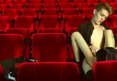 Gay 3some with rimming and cumshots scene in Inema hall
