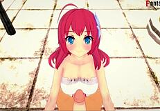 Live outdoor POV cum on face and blowjob of Redhead Dola Stephanie in anime way