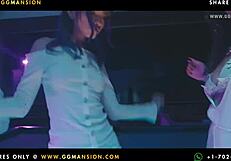 Real blond and brunette lesbians make hot and energetic sex at GGmansion