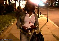 Black trans woman outed as having natural dick and large breasts on the streets