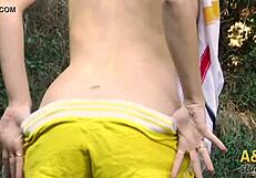 Lick lez scenes and sex flashed in Spanish alfresco erotic video