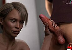 Cartoon milf gives intense blowjob in game episode