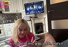 BJ Tease with my stepsis yu ROCK AMSTERDAM While Handjob by me