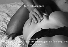 Older woman rubs and plays with big dick at home for her dominant husband on webcam