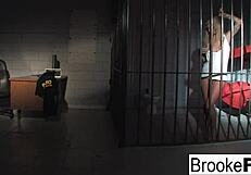 Watch this hot hardcore scene with Brooke Brand Banner playing both the officer and the prisoner