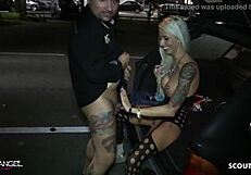 German Fitness Girl Fucked Raw Outdoors by Stranger. Wild Car Action Follows.