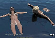Finding desire - Cartoon beauties show it on the sand