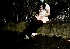 Taiwanese Ladyboy in Cosplay Masturbates Outdoors with Dildo in Wild Scene