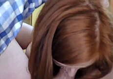 Amazing oral sex scene with a beautiful young red headed girl