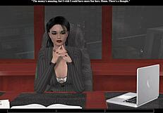 Shaved pussy fingering: Grace's solo playtime at work