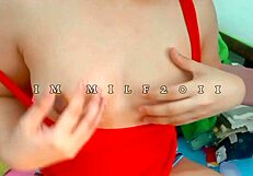 Lovely Asian home video star amateur fit naked with perky nuts and massive bubble butt in strawberry milk