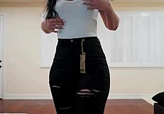 Foxy Hispanic woman with great heavy boobs and beautiful round juicy butt