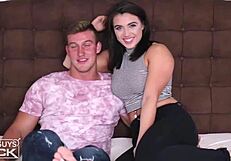Young man watches his favourite actor/actress having sex and joins them in making a naked love triangle