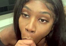 sucking my crush’s huge dick turned into a wild ebony sex night