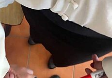 A young man has intercourse with his teacher in the front room telling her about his experience with another actual teacher in front of the bedroom door and she is presented as a well-endow-ed Mexican mature woman