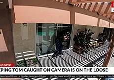 Creepy intruder caught spying on teen in shocking footage