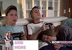 Dude Bangs Two Identical Stepmoms in Freeuse Threesome