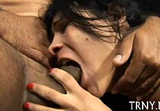 Cross dressing women rub one’s manhood with their hands at the same time