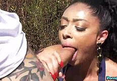 Jada doll, a beautiful thin African-American girl, has sex with a good-looking stranger