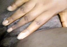 Cute muscular babe self-fucking close up