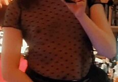 Young Asian transgender woman masturbates alone