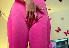 Lil Eva's anal play in tight leggings