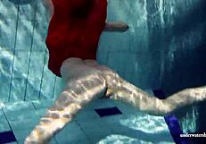 Russian teen Lucie takes a swim in one of the most amazing pools
