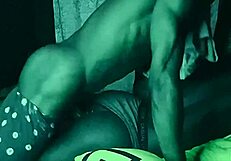 Young men having exciting experience during the night with webcam