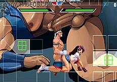 Joe Higashi getting very close to Athena Asamiya you only see in hentai video