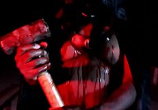 Bondage costume and flogging video for Halloween of George Vondoom and Mistress Stacey Daniels