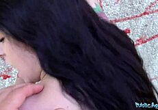 Outdoor sex session culminates Anna de Ville’s affair with a creampie shared with a public agent